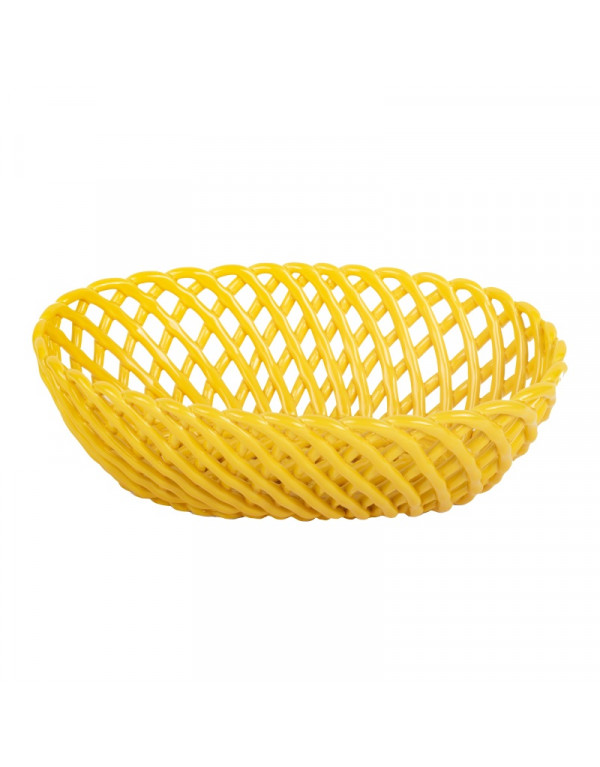 Panier en porcelaine JAUNE L