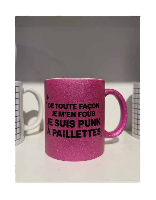 Mug PUNK A PAILLETTES FUCHSIA