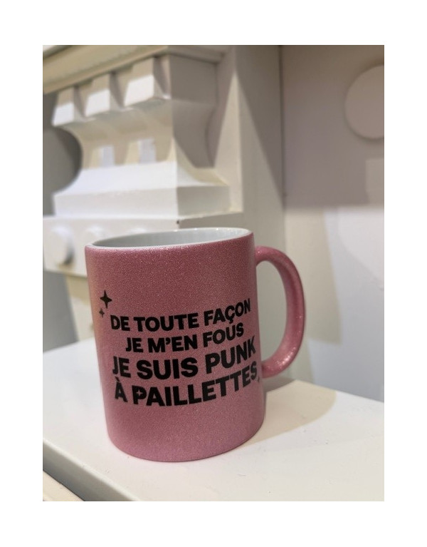 Mug PUNK A PAILLETTES ROSE