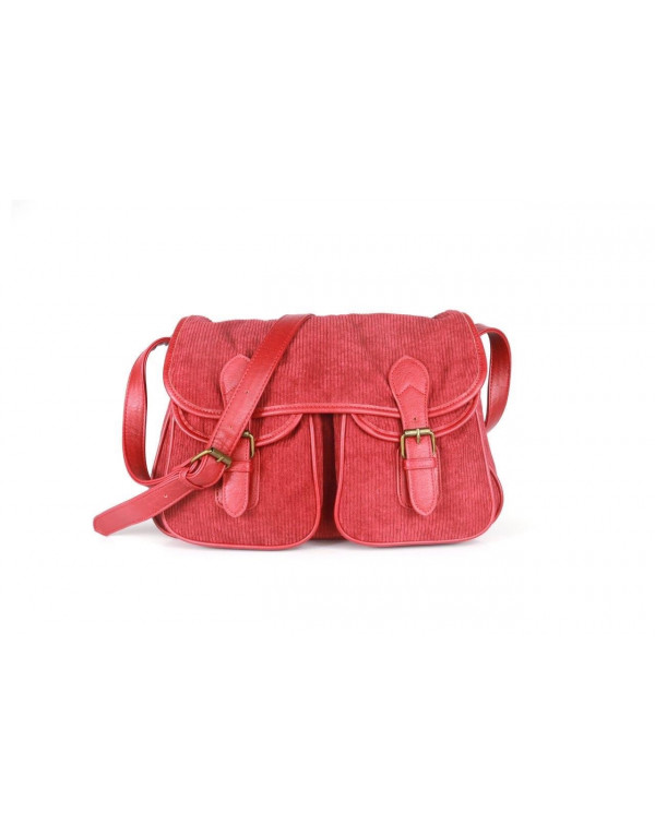 Sac cuir VELOURS ROUGE