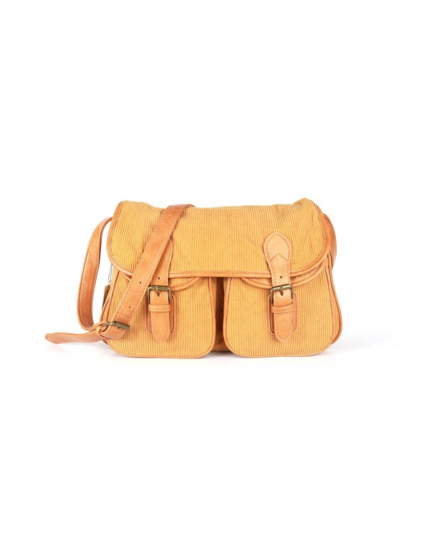 Sac cuir VELOURS CAMEL