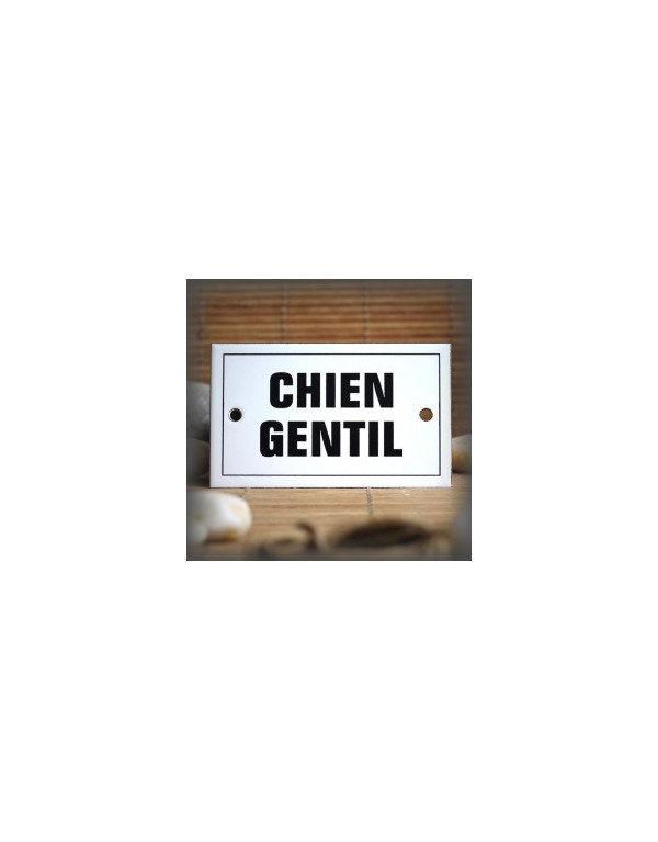 Plaque émaillée CHIEN GENTIL