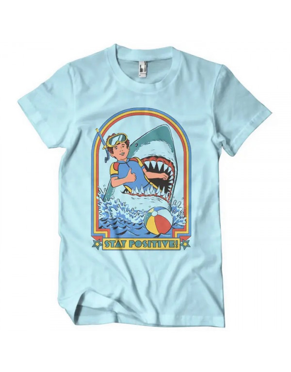 T-shirt STAY POSITIVE Bleu...