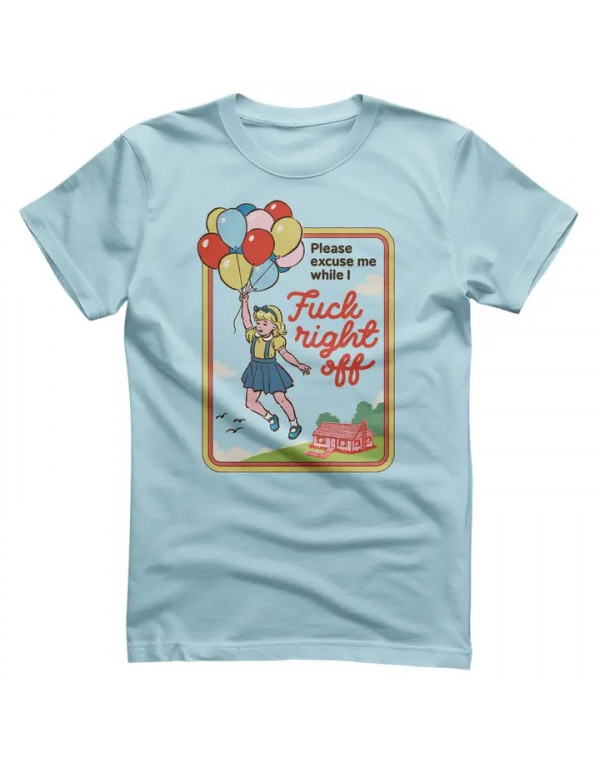 T-shirt FUCK RIGHT OFF Bleu...