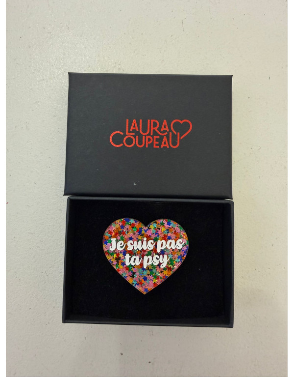 Broche cœur plexiglass JE...