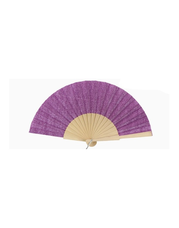 Éventail à paillettes MAUVE