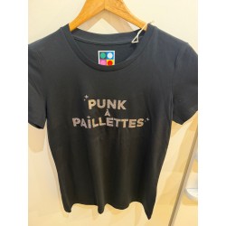 T-shirt PUNK A PAILETTES Noir & Argent