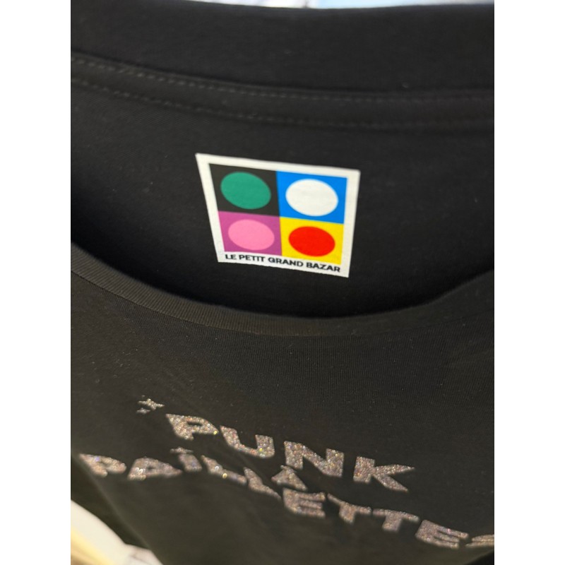 T-shirt PUNK A PAILETTES Noir & Argent
