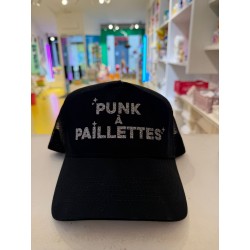 Casquette PUNK À PAILLETTES NOIRE