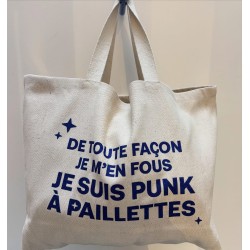 Sac XXL PUNK À PAILLETTES bleues