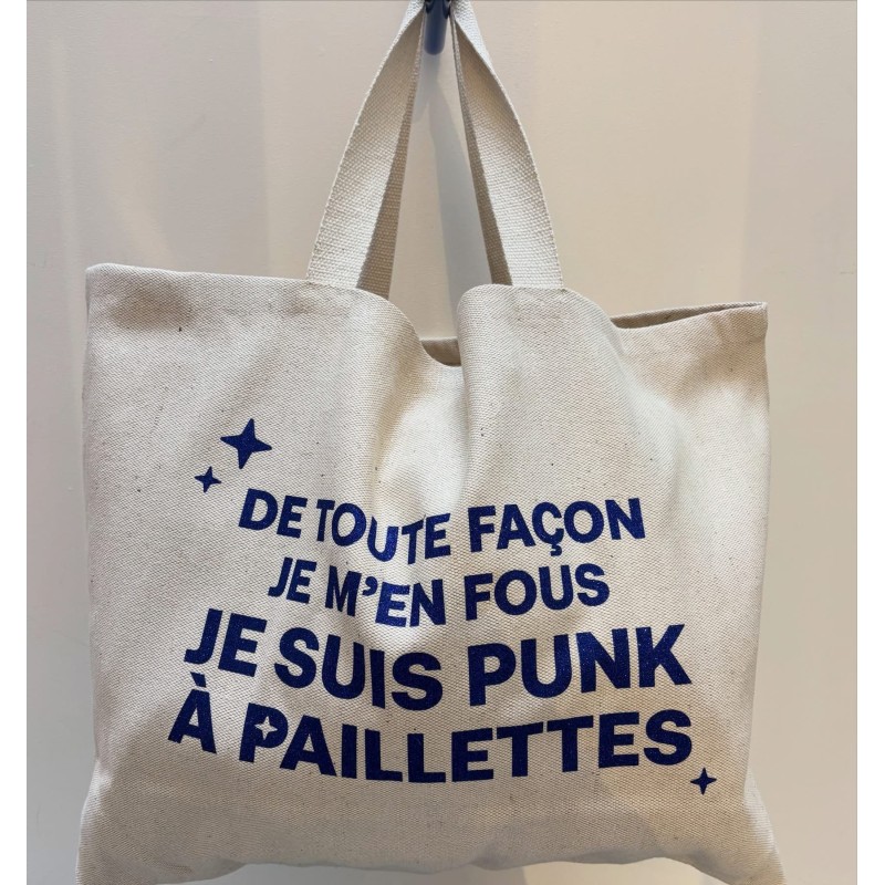 Sac XXL PUNK À PAILLETTES bleues