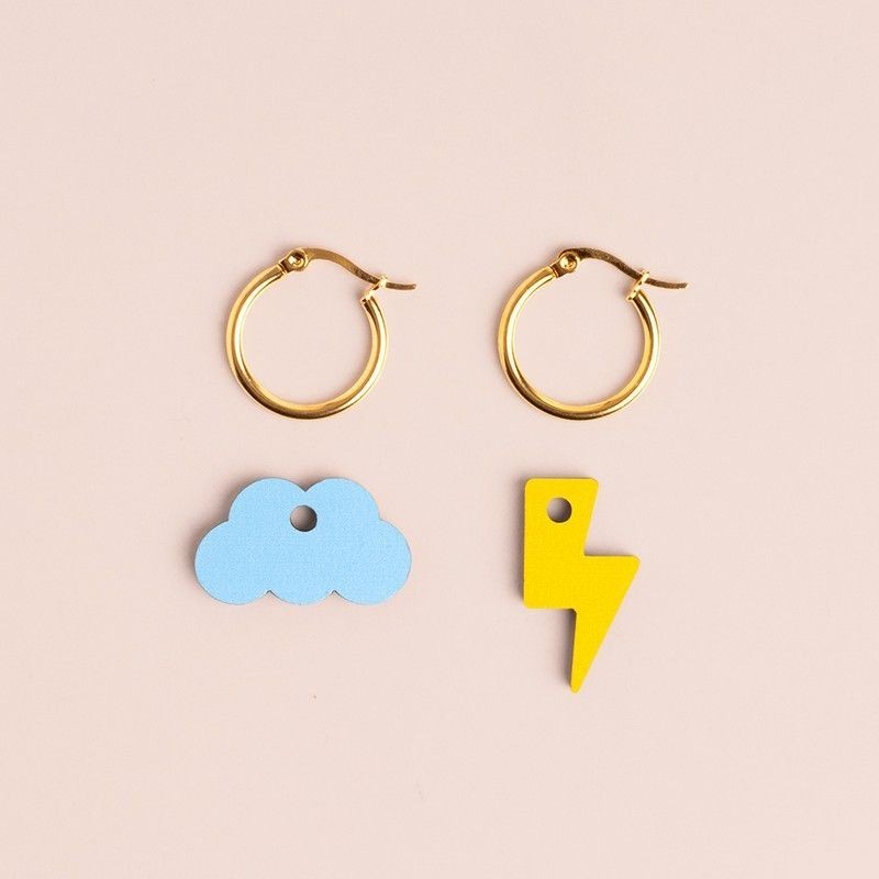 Boucles d'oreille NUAGE ET ÉCLAIR