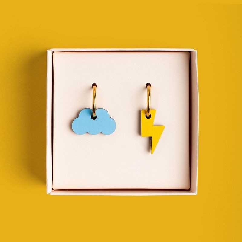 Boucles d'oreille NUAGE ET ÉCLAIR