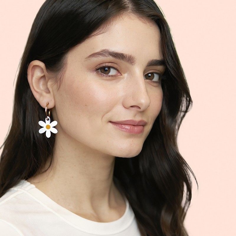 Boucles d'oreille ABEILLE ET FLEUR