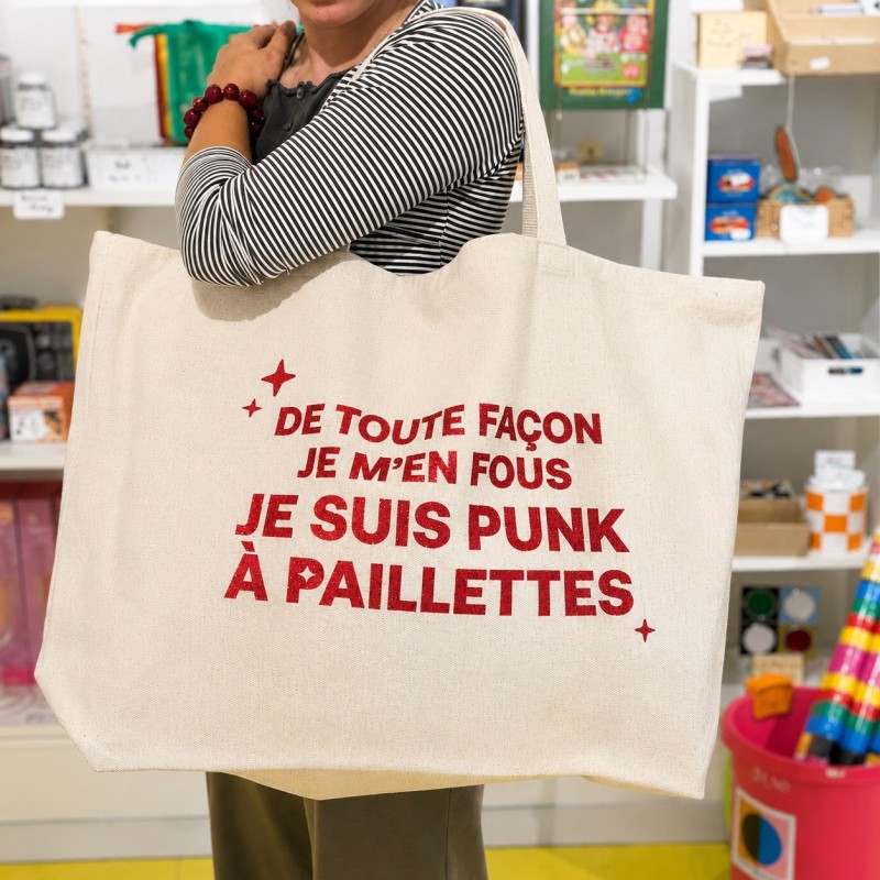 Sac XXL PUNK À PAILLETTES Rouge