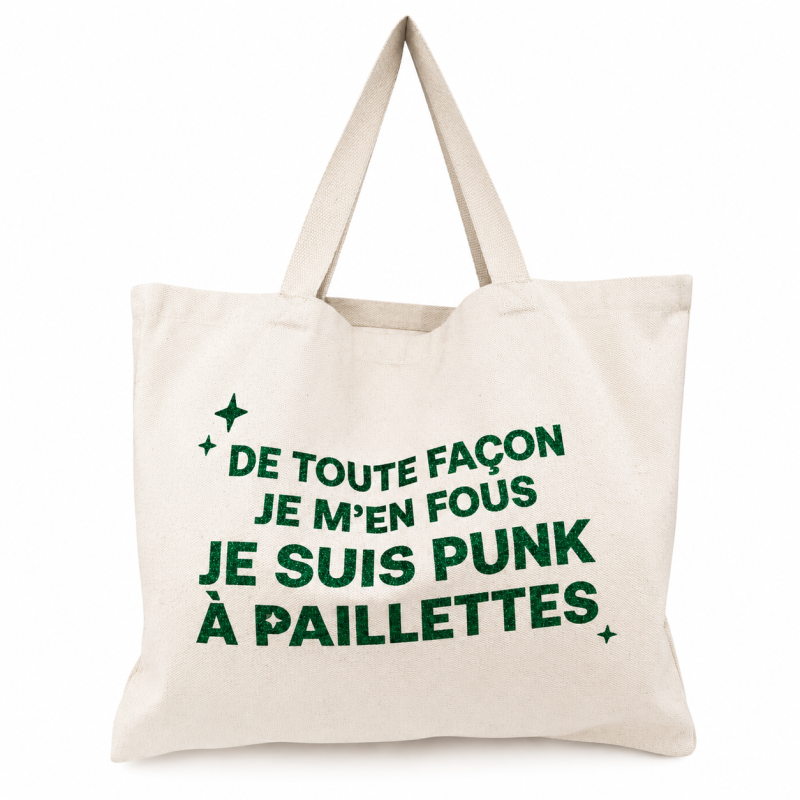 Sac XXL PUNK À PAILLETTES Vert
