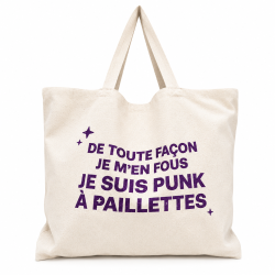 Sac XXL PUNK À PAILLETTES mauve