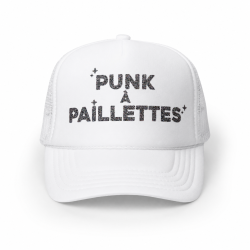 Casquette PUNK À PAILLETTES Blanc & Argenté