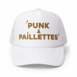 Casquette PUNK À PAILLETTES Blanche et Dorée