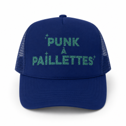 Casquette PUNK À PAILLETTES BLEUE