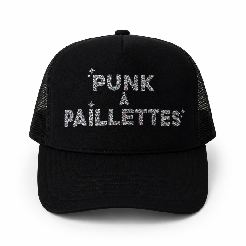 Casquette PUNK À PAILLETTES Noire