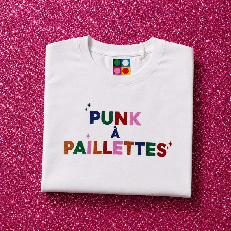 T-shirt PUNK A PAILLETTES Multicolores