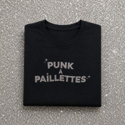 T-shirt PUNK A PAILETTES Noir & Argent