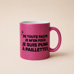 Mug PUNK A PAILLETTES FUCHSIA