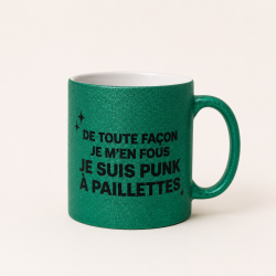 Mug PUNK A PAILLETTES VERT