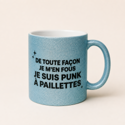 Mug PUNK A PAILLETTES BLEU