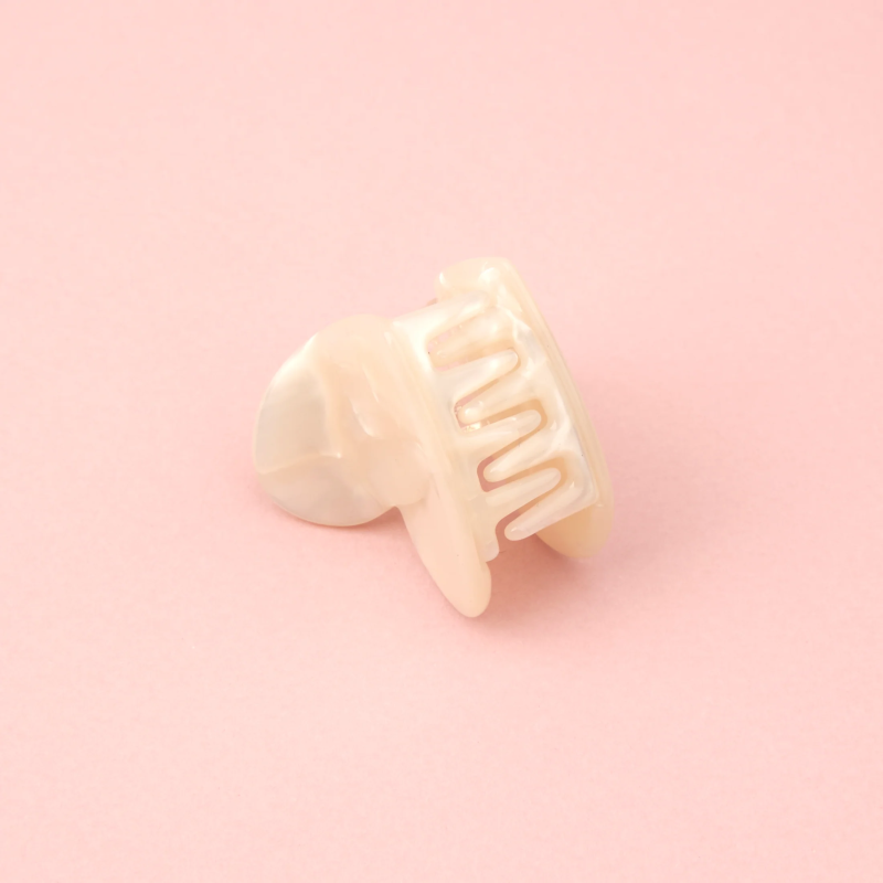 Mini pince à cheveux COEUR blanc