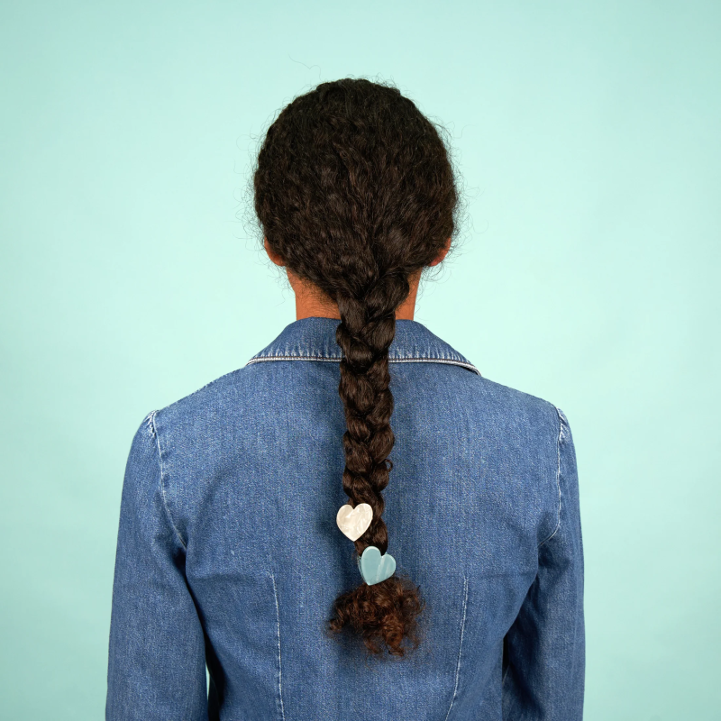 Mini pince à cheveux COEUR blanc