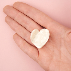 Mini pince à cheveux COEUR blanc