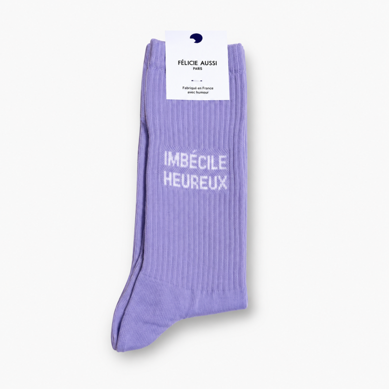 Chaussettes IMBÉCILE HEUREUX Mauve