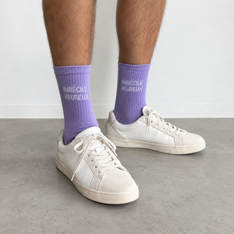 Chaussettes IMBÉCILE HEUREUX Mauve