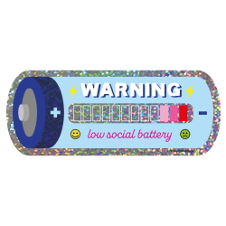 Sticker WARNING LOW SOCIAL BATTERY