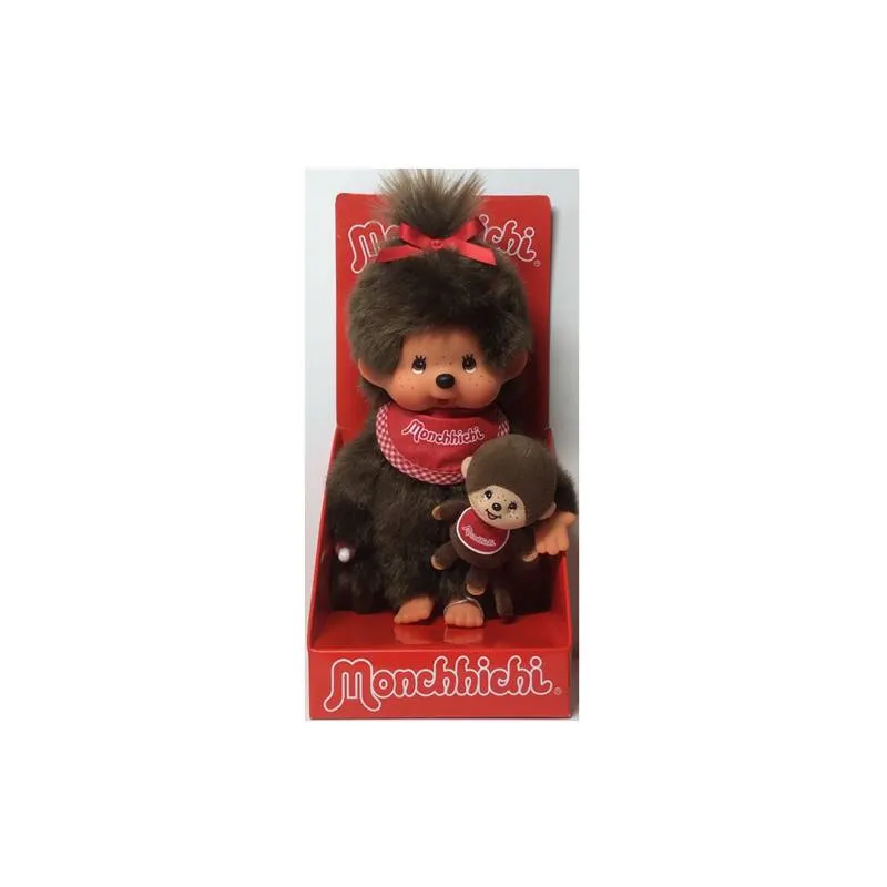 Monchhichi rouge + Mini Monchhichi
