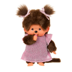 Monchhichi fille ROBE À PAILLETTES ROSE