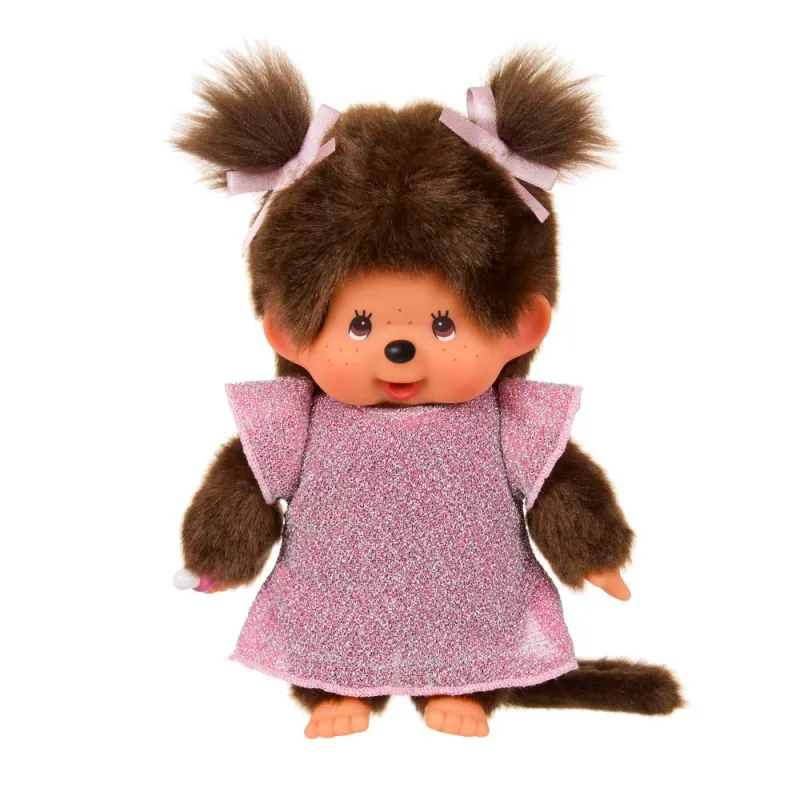 Monchhichi fille ROBE À PAILLETTES ROSE
