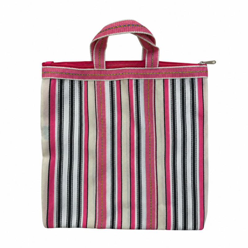 Cabas en plastique recyclé rose