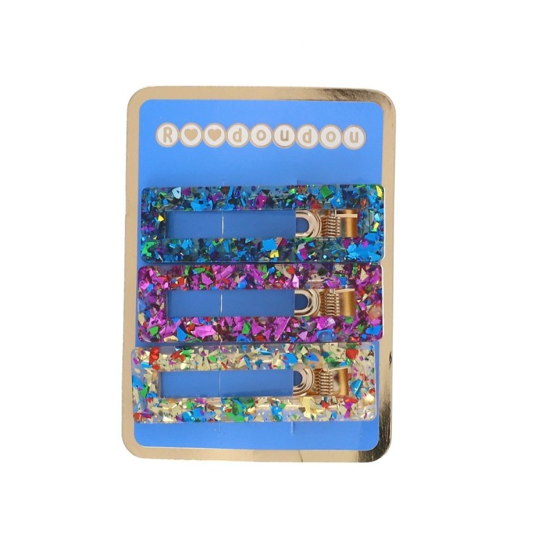 Lot de 3 barrettes rectangles ECLATS GOLD