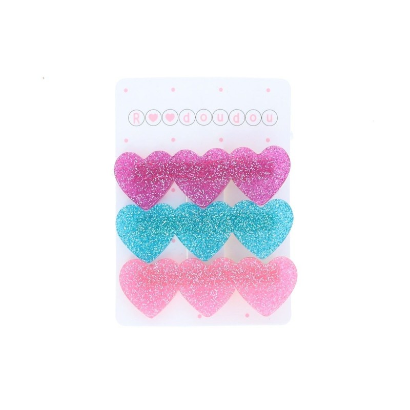 Lot de 3 barrettes COEURS