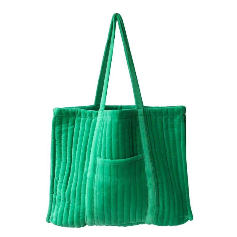 Cabas velour VERT