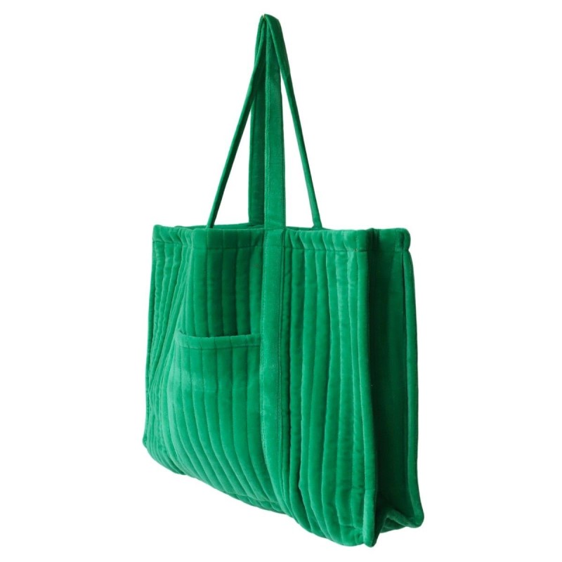 Cabas velour VERT