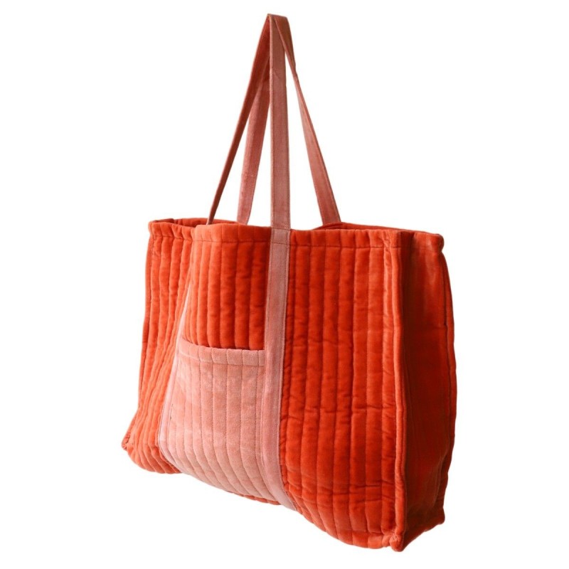 Cabas velour ORANGE