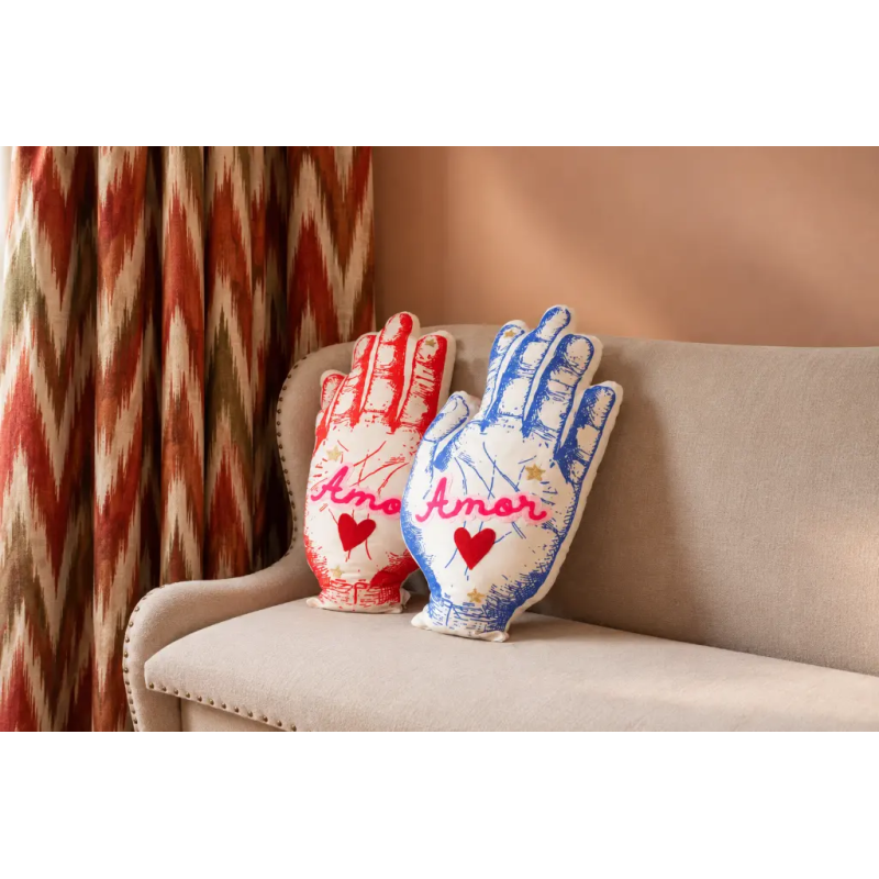 Coussin MAIN BLEUE