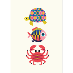 Essuie de vaisselle TORTUE/POISSON/CRABE