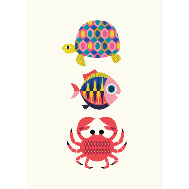 Essuie de vaisselle TORTUE/POISSON/CRABE