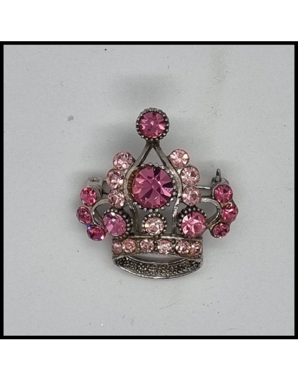 Broche COURONNE S rose /...