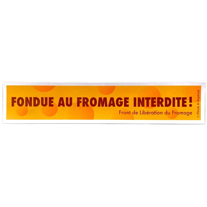 AUTOCOLLANT Fondue au fromage interdite